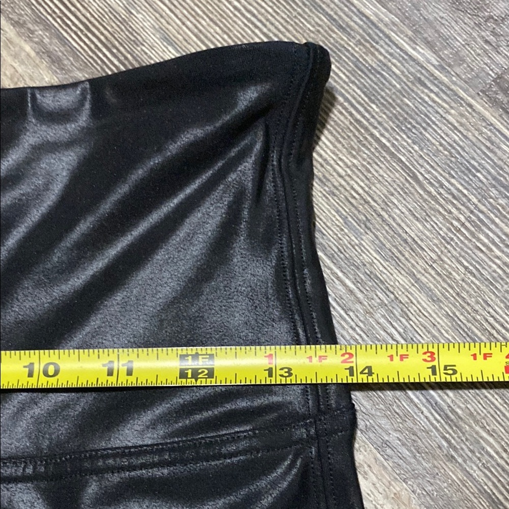 Spanx Moto Faux Leather Black Leggings - Picture 9 of 13